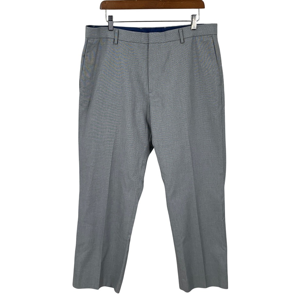 Banana Republic Dress Pants Mens 36x28 Grey‎ Cotton Non-Iron Tailored Slim Fit